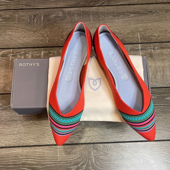 Rothy's Shoes - RARE Rothy’s Merino Collection Blaze Ribbon Stripe Points NEW
